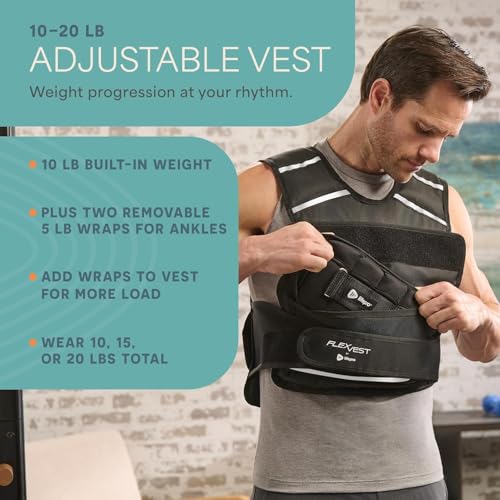 Lifepro Adjustable Weighted Vest for Women & Men - Flexvest 15 or 20 lb Workout Vest – Reflective Fitness Weight Vest with Phone Pocket for Running, Cardio, Strength Training - size: Men
