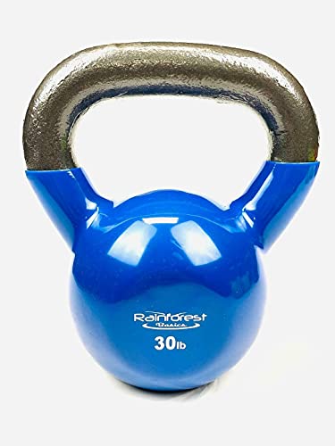 Vinyl Coated Cast Iron Kettlebell Weight - color: Blue