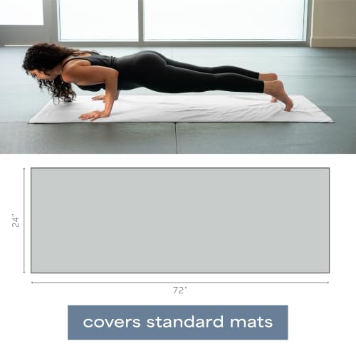 S&T INC. Aura Yoga Mat Towel, Quick Dry Towel, Soft and Absorbent for Gym, Pilates, and Hot Yoga Mat, 2 Pack, 26.5 inches x 72 inches, Microfiber, Grey - color: Grey (2 Pack)