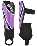BROTOU Shin Guards Soccer Youth, Soccer Shin Guards for Kids 3-15 | Light Weight Adjustable Straps Shin Pads Protection Equipment with Ankle and Leg Calf Protection - color: Purple, size: Medium
