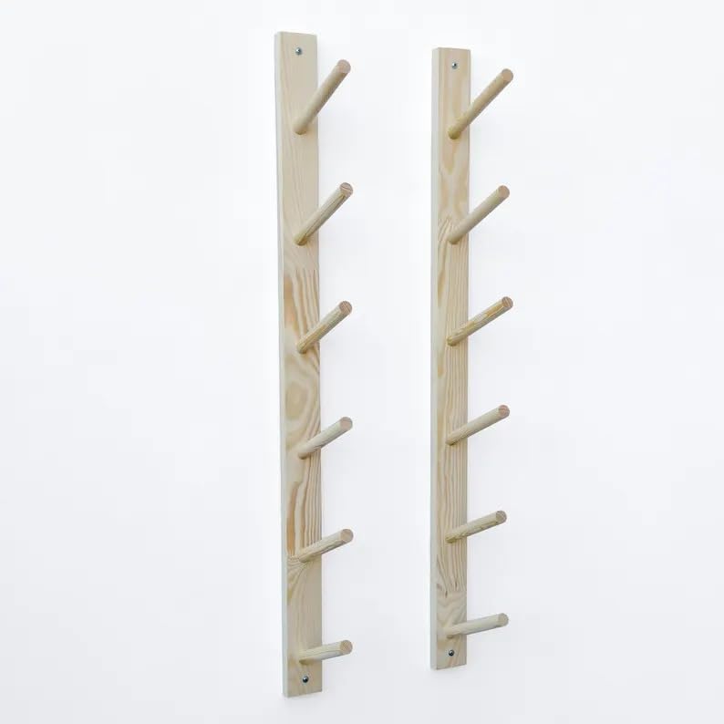 Wooden Yoga Mat Storage Rack, Wall Mounted Yoga Mat Holder Organizer for Home Gym, Yoga Mat Foam Roller Storage Stand for Yoga Studio, Multi-Tier Yoga Mat Wall Rack for Workout Equipment Organization