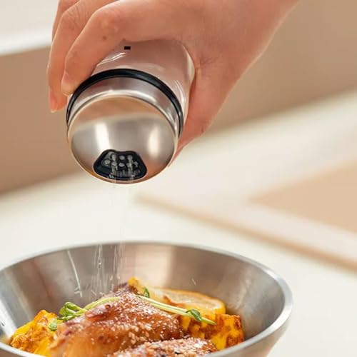 Verdental 10 oz Salt Pepper Shakers with 3 Adjustable Outlet Holes | Clear Glass Shaker Bottles Spice Seasoning Cans for Kitchen Decor Home Restaurant BBQ Camping Farmhouse Kitchen Accessories - size: 300ML(2.36*6.81 IN)