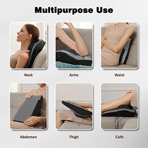 Boriwat Back Massager with Heat, 3D Kneading Massage Pillow for Back, Neck, Shoulder, Leg Pain Relief Deep Tissue, Gifts for Women Men Mom Dad(Dark Gray) - style: Dark Gray