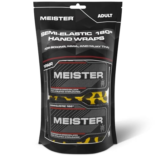 Meister Adult 180" Semi-Elastic Hand Wraps for MMA & Boxing (Pair) - color: Leopard Spots