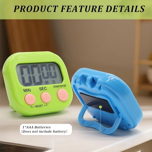 6 Pack Multi-Function Electronic Timer - Kitchen Timer,Magnetic Digital Timers,Big LCD Display, ON/Off Switch,Extensively Use in Cooking,Gym, Meeting, Classroom,Kitchen,Study,Work,Outdoor Activities - size: 6