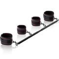 Spreader Bar Heavy Duty Stainless Steel Adjustable Bar with 4 pcs PU Cushioned Straps for Yoga, Pilates, Fitness Training, Home Gym Equipment and more. - color: Black+Black Magical Tape