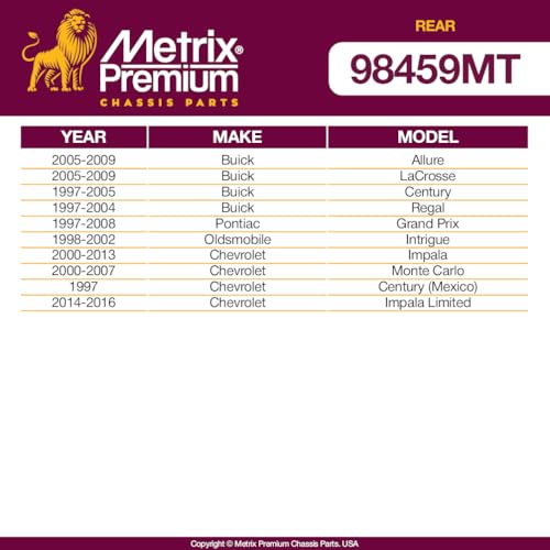 Metrix Premium Chassis Parts - 2 PC Rear Sway Bar Stabilizer End Link Kit Fits 05-09 Buick Allure, 97-08 Pontiac Grand Prix, 98-02 Oldsmobile Intrigue, 00-13 Chevrolet Impala, K6662, Made in Europe - size: K6662 x2/ PAIR