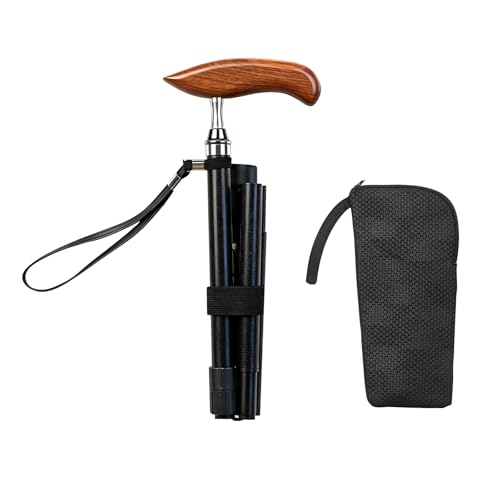 Collapsible Carbon Fiber Cane Walking Stick for Seniors Men Women | Compact Fold-Down Design with Anti-Slip Tip for Uneven Terrain,Mobility Aid for Balance and Stability