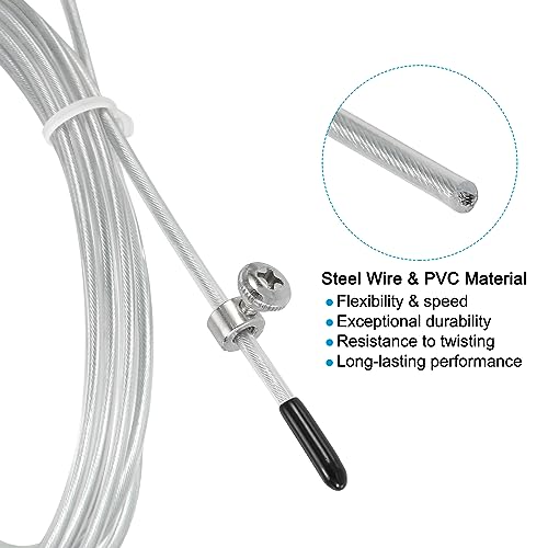 PATIKIL Speed Jump Rope Replacement Cable, Professional Skipping Rope Steel Wire Replace for High Speed Jump Ropes - color: White