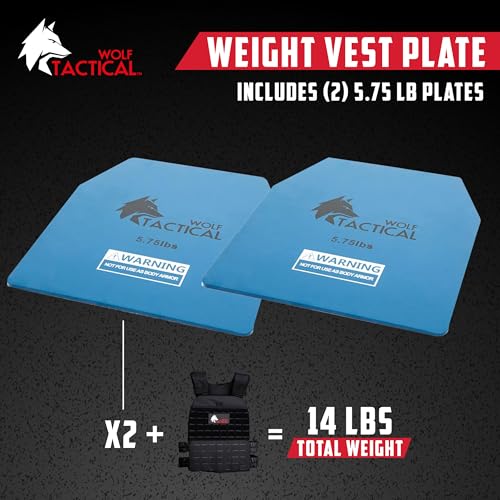 WOLF TACTICAL Weight Vest Plates - 5.75/8.75/14.5/19.75LB Pairs - WODs, Strength Training, Running, Heavy Workouts - color: 5.75LB Plates