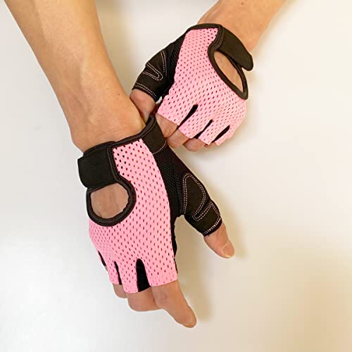 KEYDUACU Workout Gloves,Weight Lifting Fingerless Gym Exercise Gloves,Men's and Women's Anti-calluses Must-Have Fitness Gloves, Lightweight and Breathable - color: pink, size: Medium