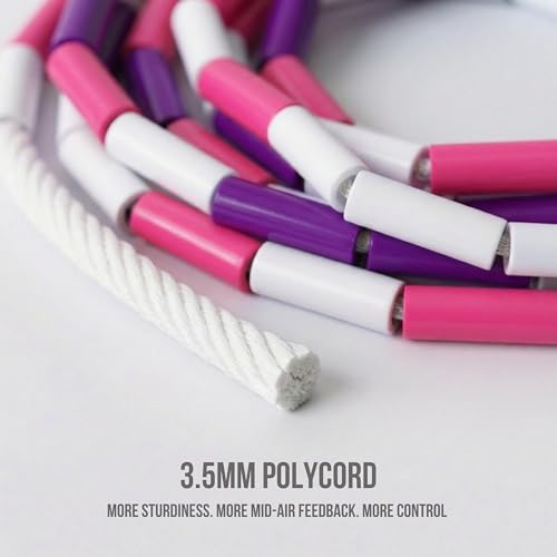 Pro-Grade Beaded Jump Rope for Beginners - color: Purple/Rose Pink