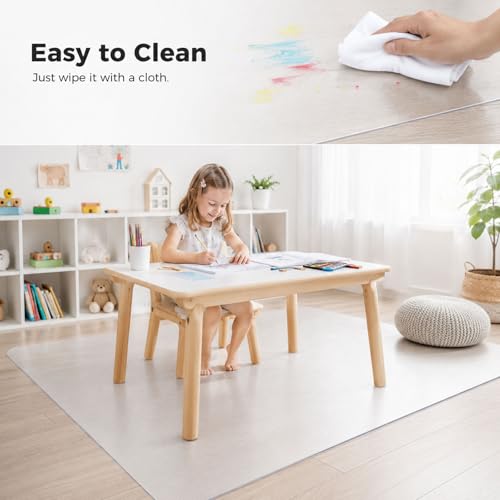 Clear PVC Treadmill Mat for Hardwood Floors & Carpet, 100 x 35 Inch Office Chair Mat, 1.5MM Thick Floor Protector for Walking Pad, Exercise Bike, Elliptical & Rolling Chair, Single-Sided Frosted