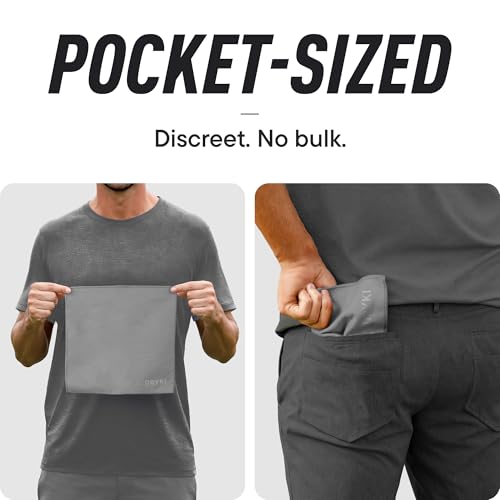 DRYKI Pocket-Sized Sweat Towels - The Original Sweat Absorbing Handkerchiefs - Quick-Dry Microfiber Sweat Rags for Face, Hands, & Body - Men & Women - Gym, Sports, and Work (Grey: 5 Pack) - color: *Glacier Grey