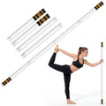 Queension 5ft Adjustable Yoga Stick Made of Sturdy Alloy Steel, Stretching & Mobility Stick with Non-Slip Foam-Sleeveds, Exercise Fitness Pole for Balance & Pilates - color: White