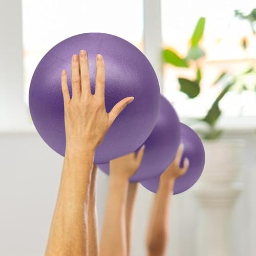 Yoga Ball Fitness Gym Yoga Equipment Rehabilitation Training Leg Thigh | Inflatable Small Excersing Ball Arm Belly Abdomen Butt for Home Fitness Offices Spa - color: P urple