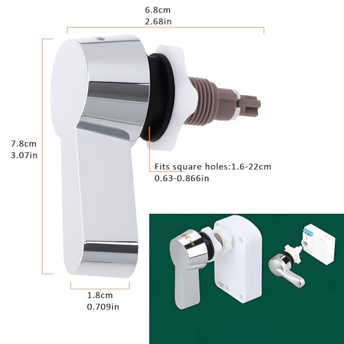 Toilet Cistern Dual Flush Lever Plastic Handle Chrome 7.8 * 6.8cm for Handle-Operated Cistern Flush System