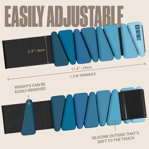 SPORTBIT Wrist and Ankle Weights for Women - Set of 2 (1lb Each) Wearable Ankle & Wrist Weights - Leg & Arm Bands, Silicone Weighted Bracelets for Workout, Walking, Running, Yoga, Pilates - color: Navy Blue