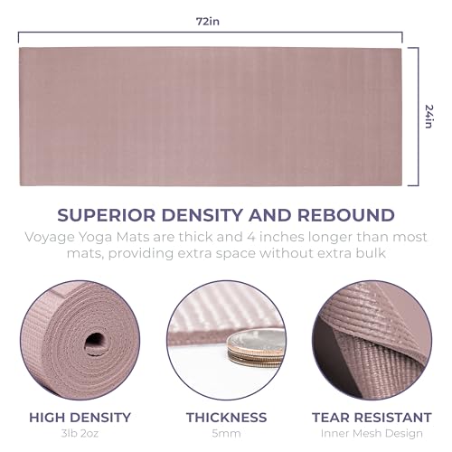 Voyage 5mm Studio Yoga Mats, 10 Pack, 72x24in - color: Lilac