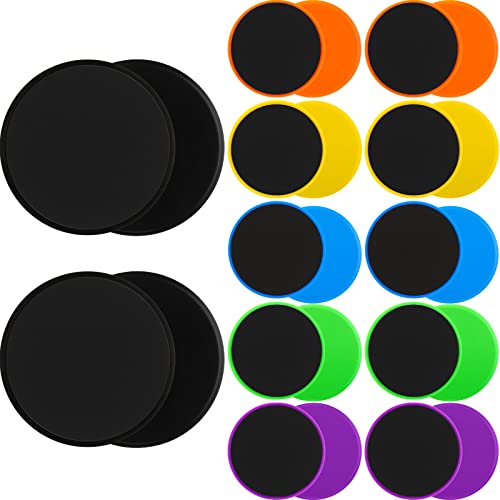 Wettarn 24 Pcs Core Sliders for Working Out Abdominal Exercise Gliding Discs Dual Sided Workout Disc Fitness Sliders Exercise Gear for Gym Floors Training Abdominal Core Strength - color: Multicolor