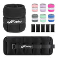 Adjustable Ankle Weights 1-3/4/5/6/8/10/20 LBS Pair with Removable Sandbags for Women & Men - color: black, size: 10lbs Pair (5lb Each Weight)