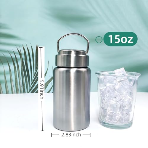 CDJ 16 OZ Uninsulated Single Wall Stainless Steel Water Bottle, Reusable Metal Water Bottle for Sports, Leakproof and Durable, Perfect for Hiking, Gym, Picnics, and Outdoor Activities - size: 15 Ounces