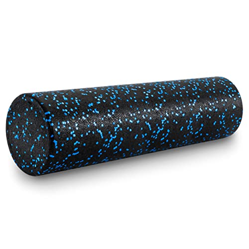 ProsourceFit High Density Foam Rollers 24 - inches long, Firm Full Body Athletic Massage Tool for Back Stretching, Yoga, Pilates, Post Workout Muscle Recuperation, Black/Blue - color: Black/Blue, size: 24"H x 6"D