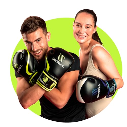 Sanabul Essential Gel Boxing Gloves for Men & Women, Kickboxing MMA, Muay Thai Gloves and Heavy Bag Training Punching & Sparring - color: Black/Green, size: 10 oz