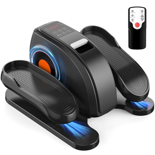 NEWBULIG Electric Seated Pedal Exerciser, Under Desk Elliptical Machine for Seniors, Quiet Portable Ellipse Leg Exerciser As Seen On TV with Remote Control, 12 Adjustable Speeds - color: Black