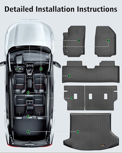 Floor Mats Custom Fit for Chevy Equinox 2025 2026 Fuel (Non EV) Trunk Mat with Backrest Mat All Weather TPE Cargo Liner Full Set for Chevrolet Equinox Accessories, Black - size: For Chevy Equinox 2025-2026 Floor Mats Full Set