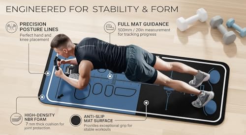 Extra Large Ab Roller Mat 200x60cm – 7mm Thick Non-Slip Exercise Mat with Storage Bag, Sound Insulation Workout & Yoga Mat for Ab Roller Wheel, Pilates, Home Gym Floor Protection