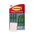 Command Fireplace Mantle Garland Holder for Displaying Garlands, Wreaths, and Holiday Decor Without Leaving Damage, Holes, or Residue, Holds 2lbs, Green, 6 Pack - size: 6 Garland Hangers