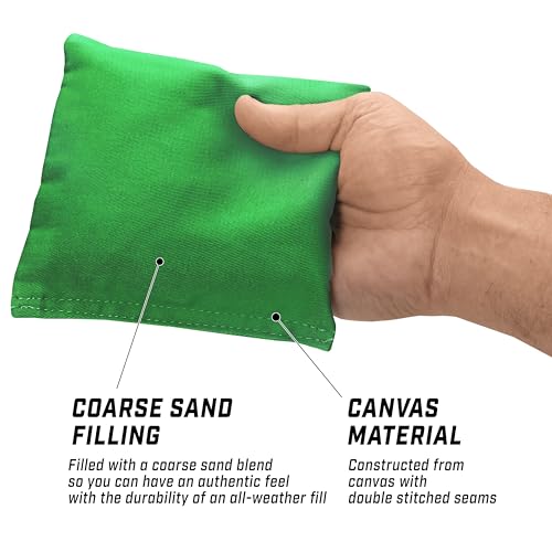 GoSports Classic Cornhole Bean Bags Set of 4-16 Colors Available - Regulation All Weather, Mix and Match - color: Bright Green