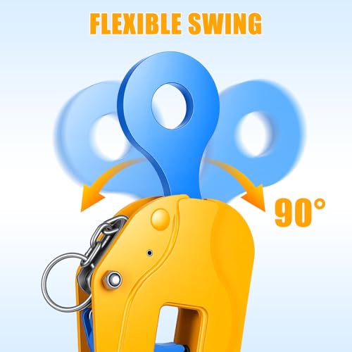 Steel Plate Clamp, 4400 lbs Heavy Duty Vertical Lifting Clamp, Fits 2 Inch Barbell Clamps & Weight Bars, Alloy Steel Sheet Metal Tool with Rigging Sling Compatibility for Gym & Industrial Use