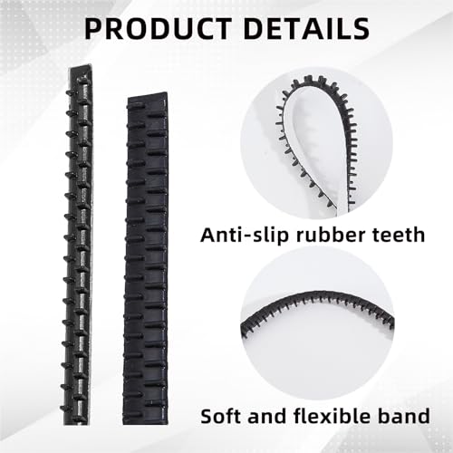 NICENEEDED 10 PCS Headband Teeth Strips for DIY, Anti Slip Self adhesive Hair Bands Teeth, Black Comb Silicone Grips Headbands Hair Accessories for Women