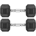 Hex Dumbbells Rubber Coated Cast Iron Hex Black Dumbbell Free Weights for Exercises - style: 12 Pounds / Pair