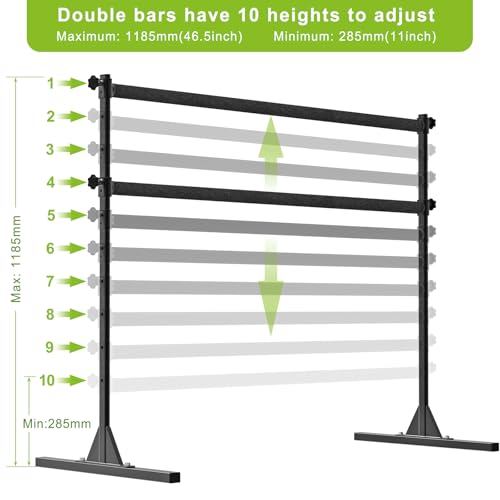 SELEWARE Height Adjustable Ballet Barre Freestanding Ballet Bar Heavy Duty Dance Bar Support Barre Movements Body Stretch Pull-ups, Sturdy Construction Never Fall Apart, Anti-Slip - color: 5 FT (Steel Crossbar with Fabric Cover, Black)