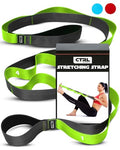 Stretching Strap with Loops - Non Elastic Stretch Band for Physical Therapy, Yoga Strap for Stretching Equipment, Stretch Bands for Exercise and Flexibility - Fascia, Hamstring & Leg Stretcher Belt - style: 10 Loops - Green