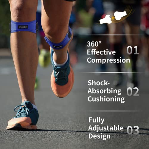 CAMBIVO 2 Pack Patella Tendon Knee Straps, Knee Brace for Women & Men with Extra Straps, Patella Bands for Pain Relief, Osgood Schlatter, Jumper’s Knee, Tendonitis, Running, Basketball, Volleyball - color: Royal Blue