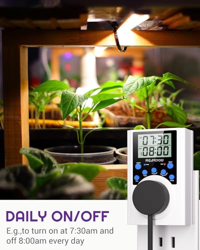 Timer Outlet, Nearpow Multifunctional Infinite Cycle Programmable Plug-in Digital Timer Switch with 3-Prong Outlet for Appliances, 15A/1800W - color: Blue
