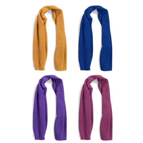 4 Pack Cooling Towels for Neck and Face, Hot Weather Neck Wrap Coolers for Gym Yoga Workout Sweat Towel(Y-4PACK-04) - color: Y-4pack-04