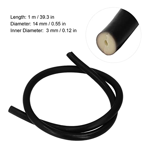 Alomejor Latex Rubber 3x14mm Latex Tube Tube Rubber Hose Speargun Band for Spearfishing (Black)