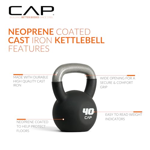 CAP Neoprene Coated Kettlebells - Multiple Sizes - size: 40.0 Pounds