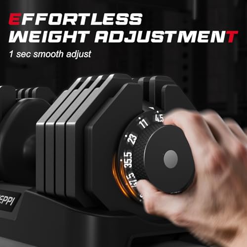 Keppi Adjustable Dumbbells Set-25lb/40lb/55lb/60lb, Anti-Slip Metal Fast Adjust Weight Handle, Exercise & Fitness for Full Body Workout - Adjustable Dumbbell Series - style: 60LB-Pair