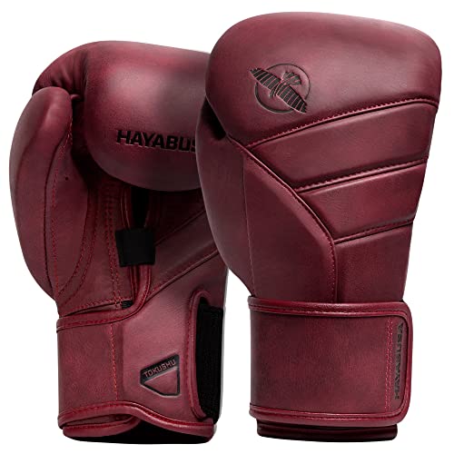 Hayabusa T3 LX Leather Boxing Gloves | Leather Boxing Gloves, Training Gloves Men and Women, Sparring Gloves, Heavy Bag Gloves, 16oz Boxing Gloves, Muay Thai Gloves - color: Crimson, size: 12oz