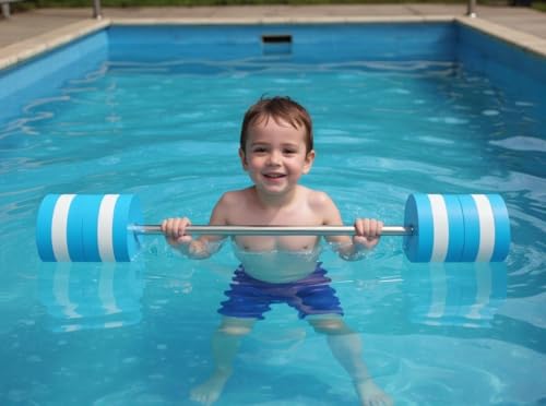 Aqua Pool Barbell for Swim Lesson Fitness Exercise Equipment -Foam Pool Weights Dumbbells - Aquatic Water Workout Bar for Aerobics Weights