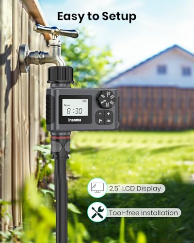 2 PCS Water Timer for Outdoor Garden Hose, Water Sprinkler Timer with Rain Delay/Manual/Automatic Drip Irrigation and Lawn Watering System for Yard - size: 1 Zone-Plastic-2 Pack