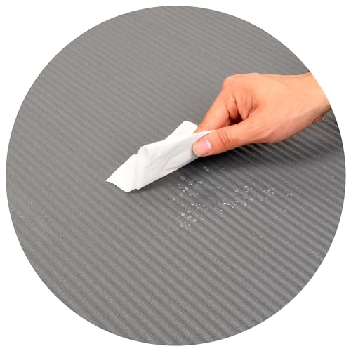 Signature Fitness Extra Thick High-Density Foam Yoga Mat – Multiple Thicknesses (1/2" & 1") / Multiple Colors – Double-Sided Non-Slip Surface – with Carrying Strap for Pilates, Yoga & Home Workouts - color: Gray