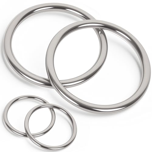 2.17 inch Metal O Rings,Stainless Steel Round Ring Buckles 5/16" Wire Diameter,metal rings for crafts,Solid Welded Loop(8, ID5/16*D2.17(55mm)) - size: ID5/16"*D2.17"(55mm)