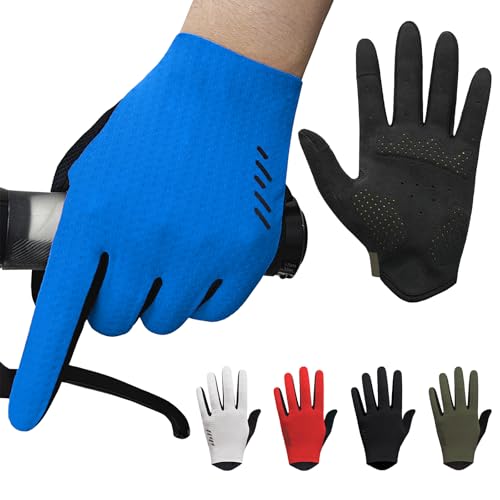 VXW Bike Gloves for Men Women Cycling - with Reflective Strips &Anti-Slip Shock-Absorbing Pad for Bicycle/Mountain Bike/Workout/MTB/Gym - color: Sapphire Blue, size: XX-Large